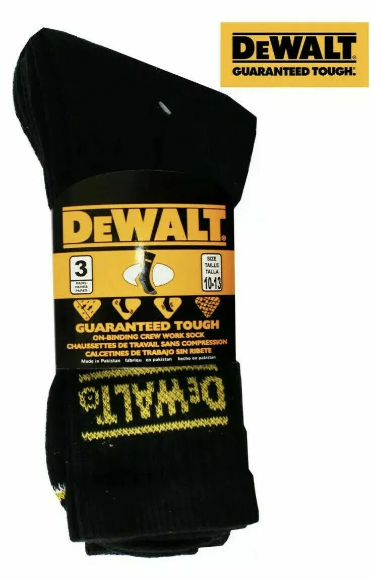 DeWALT - 3 PAIRS of High Quality Black Work Socks