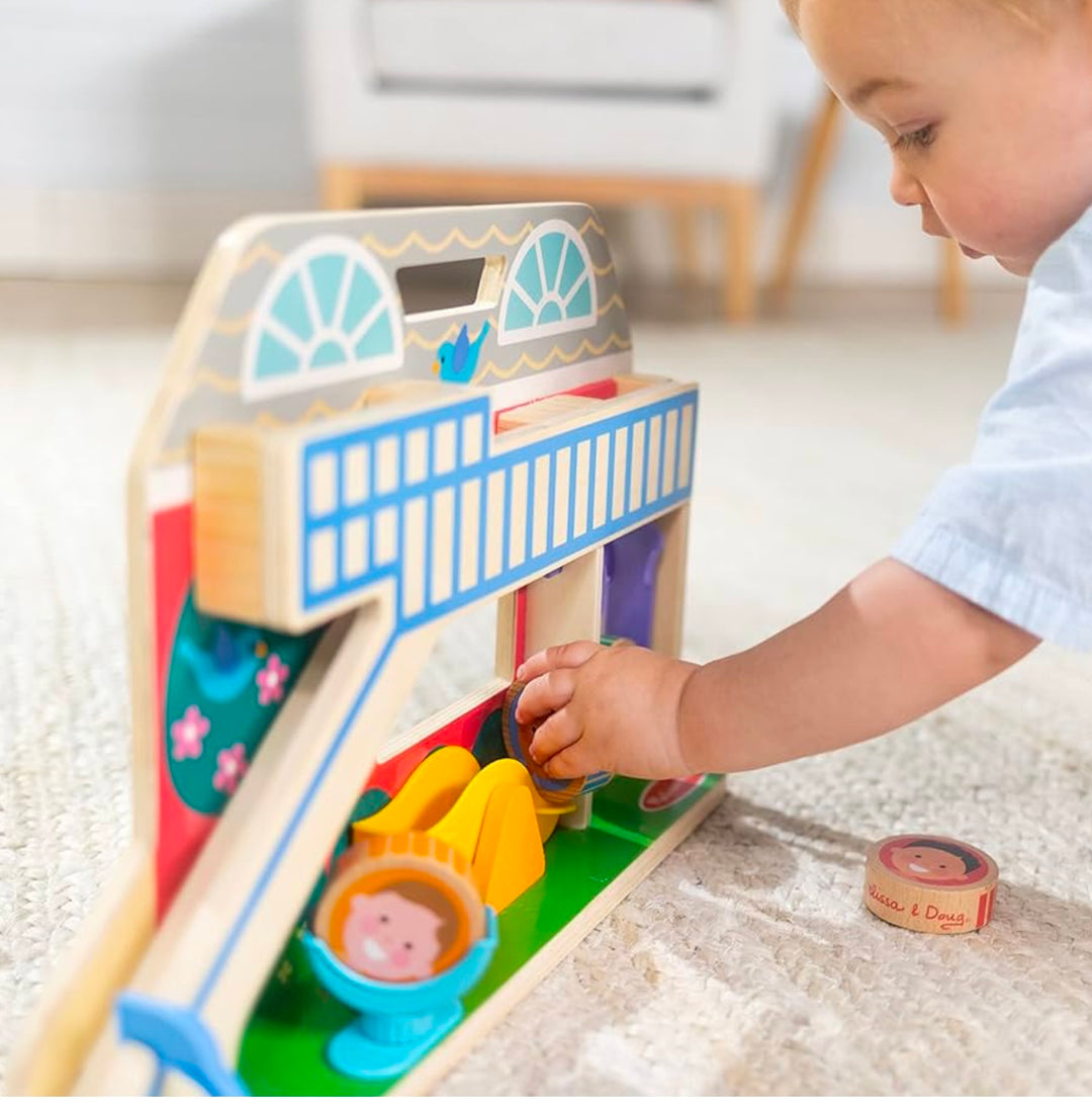 Melissa & Doug GO Tots Wooden Toy Schoolyard Tumble with Characters, Wooden Toy for Infants, Developmental Toy for Toddlers, 1+, Gift for Baby Boys or Baby Girls, FSC-Certified Materials